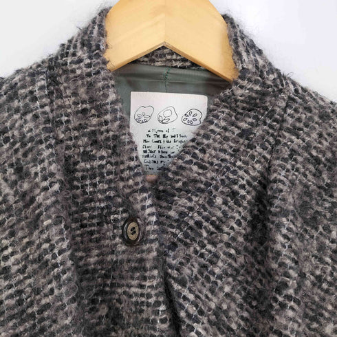 イオコムイオ io comme  io シャギー レイヤード ノーカラーウールコート レディース JPN:38